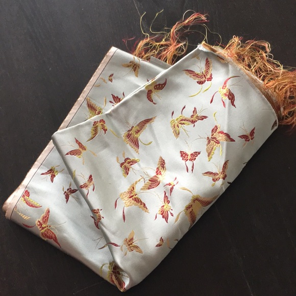 1+ yds Chinese satin fabric for QiPao butterfly 🦋 - Picture 5 of 8